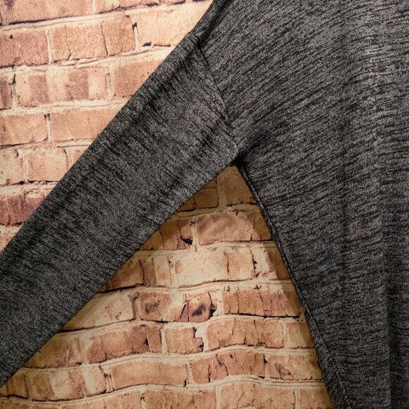 Draped Open Back Sweater BLACK/WHITE Heathered Size 2XL - Picture 3 of 10